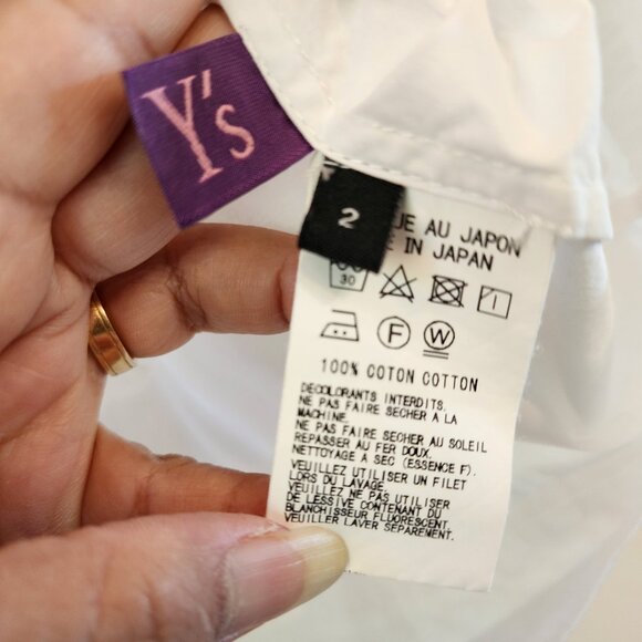 Yohji Yamamoto Takeshi Kosaka By Y's Pink Label White Shirt Removable Slv Sz 2 - Picture 2 of 16